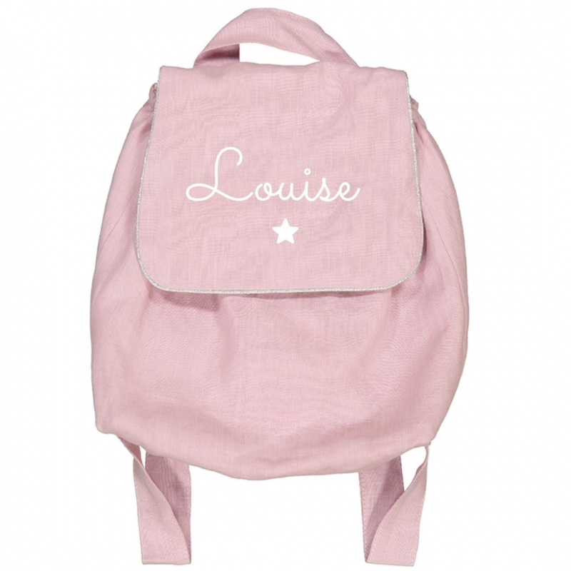 Sac à dos personnalisable en lin rose