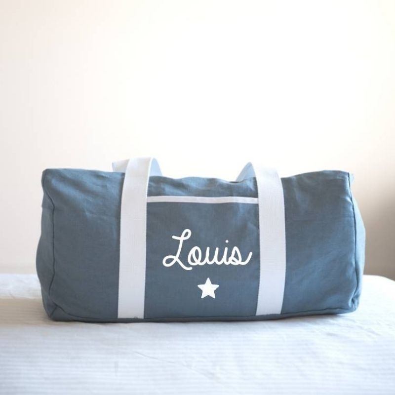 Sac week-end bleu personnalisable en...