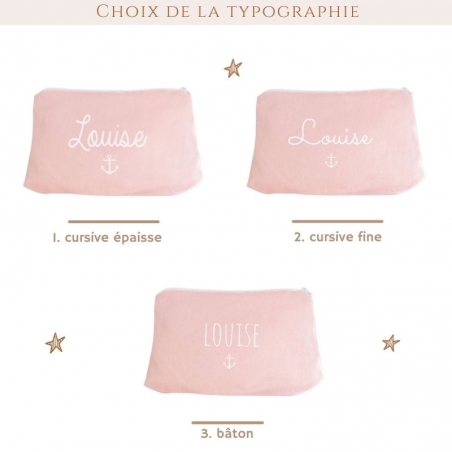 Trousse de toilette étoile rose (personnalisable) : ANVIE