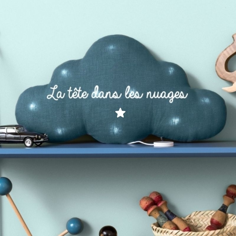 Veilleuse bébé Nuage bleu paillettes