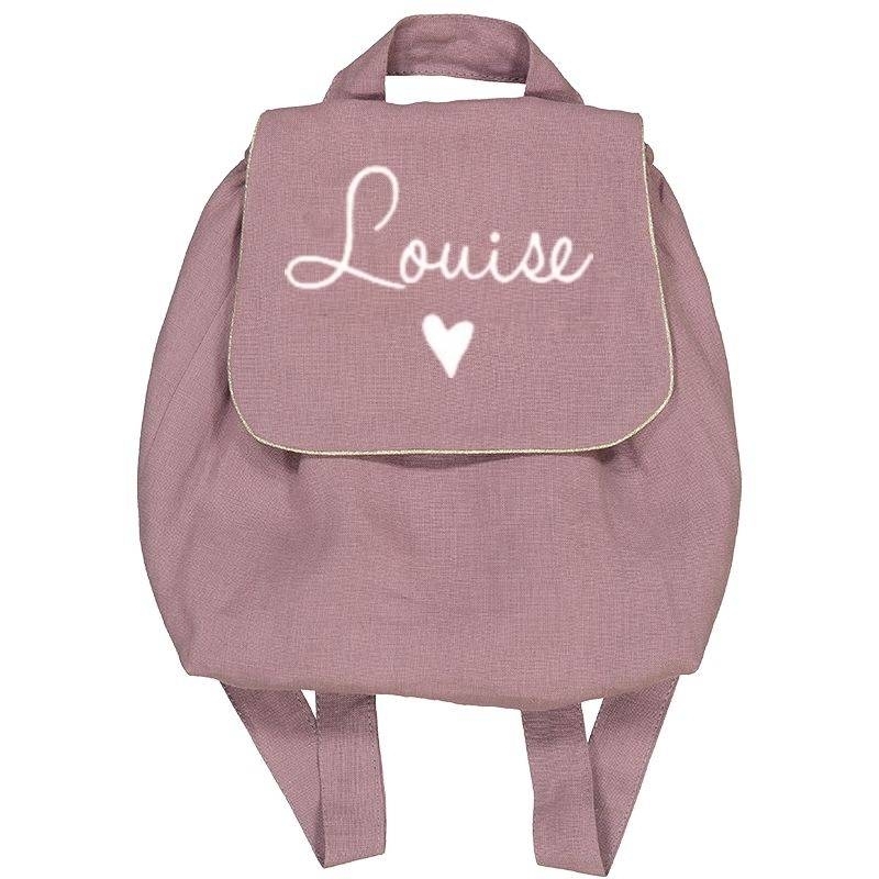 Sac à dos personnalisable en lin mauve