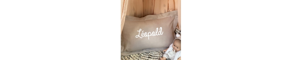 Coussin double gaze de coton personnalisé | Oh-lala Paris